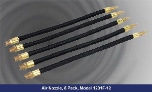 Nozzle mounted on 12” Long 3/8" rubber shaft Model 1201F-12