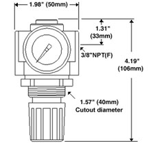 Model #: 208R Pressure Regulator (50 SCFM)