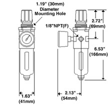 Model #: 402-20 Water / Particulate / Regulator  (5 micron auto-drain) 8 SCFM