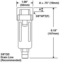Model #: 701S-24A Water / Particulate (5 micron auto-drain) 25 SCFM